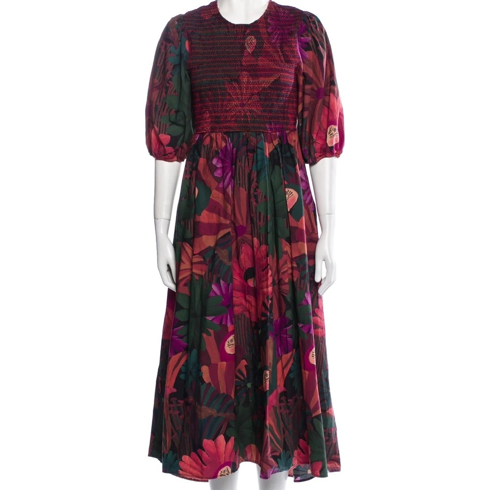 Bird Flowers Midi Dress - Farm Rio